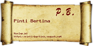 Pinti Bertina névjegykártya